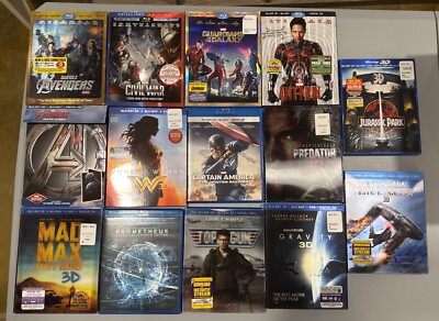 3D Blu Ray Lot: Sci-Fi/Marvel/Action 14 Movies Digital Codes May Be Expired