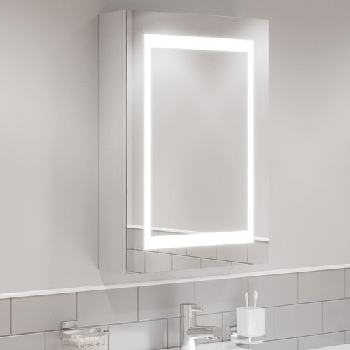 Bathroom LED Mirror Cabinet Illuminated Demister Pad Shaver Socket 500 x 700mm - Picture 4 of 12