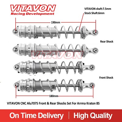 Vitavon  CNC Alu7075 Front & Rear Shocks Set For Arrma Kraton 8S