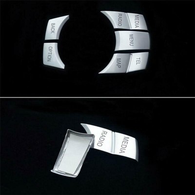 For BMW 3 4 5 6 X5 X6 Series iDrive Silver Multi-Media 7 Button Decor Cover Trim