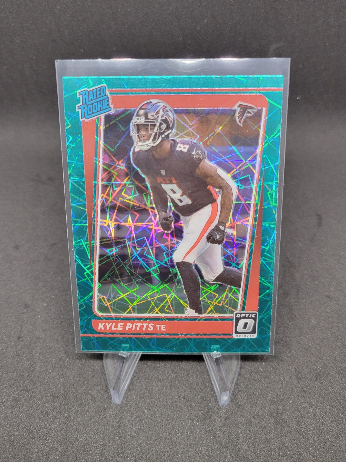 2021 Donruss Optic Kyle Pitts RC Green Velocity Prizm Rated Rookie #211 Falcons