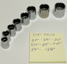 VTG Sears Craftsman set of 8 SAE 3/8 drive 12...