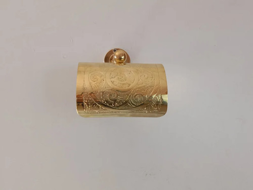 Brass Toilet Paper Holder – Engraved Detailing