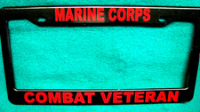 Military License Plate Frame-marine Corpscombat Vet-polished Abs-black 3340r Military License Plate Frame-marine Corpscombat Vet-polished Abs-black 3340r