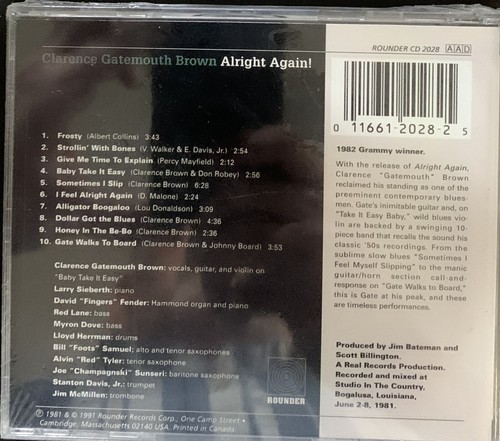 Clarence Gatemouth Brown- Alright Again!-CD- Brand New Sealed - Picture 2 of 2