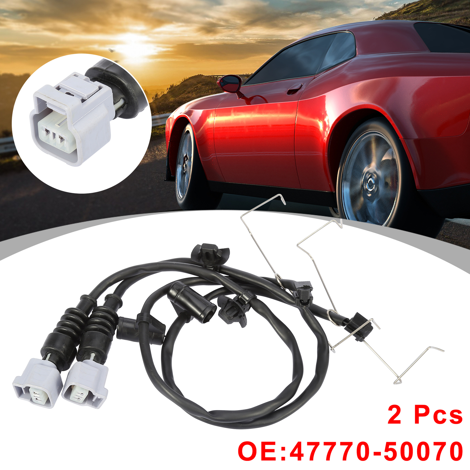 2pcs Front Brake Pad Electronic Wear Sensor 4777050070 for Lexus LS460