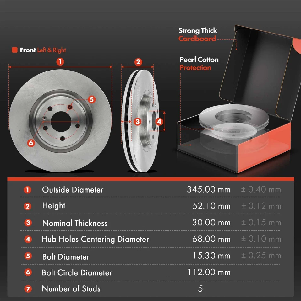 12x Rotores de disco delanteros y traseros y pastillas de freno de cerámica para Audi S4 2012-2016 S5 13-17 Foto 3 de 4