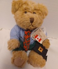 Winston Plush 9-in Bear Russ Berrie 'Bears from the Past' Tag With Canadian Flag