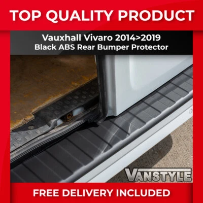 FITS VAUXHALL OPEL VIVARO 14>19 REAR BUMPER PROTECTOR TOUGH ABS BLACK COVER