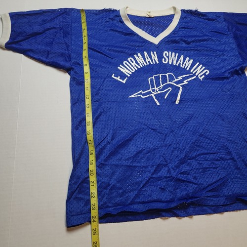 Vtg E. Norman Swam Inc. Jersey Shirt Mens L Mesh 80s 🐶30 - Picture 6 of 7