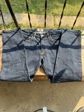Hawksmill Denim Co. Mens Denim Loos Fit Tapered Button Fly (32X28)