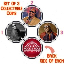 STEVIE WONDER  - ROCK & ROLL HALL OF FAME - COLLECTABLE COIN SET - SET OF 3