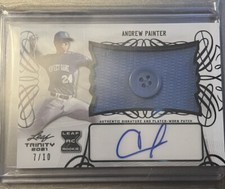 2021 Leaf Trinity BUTTON Patch Black 7/10 Phillies Andrew Painter RC AUTO