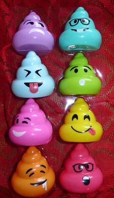 8 Fillable EASTER Eggs Unique Number 2 EMOJI POO POOP all different colors faces