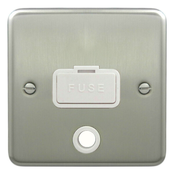 Deta 1911SCW Unswitched Spur Connection Unit with Flex Outlet 13A Satin Chrome