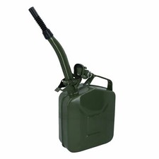 20 Ltr Metal Fuel Jerry Can Storage Container + Flexible Fuel Spout Pourer