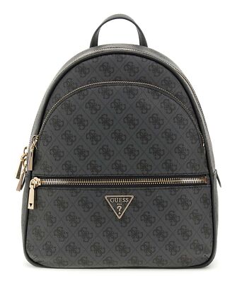 GUESS Manhattan II Backpack L Rucksack Rucksack Coal Logo dunkelgrau schwarz Neu