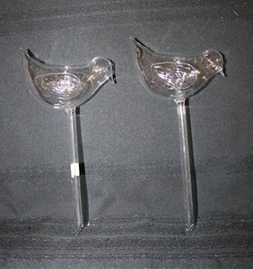M-Avon Glass Watering Bird Stakes, Set of 2