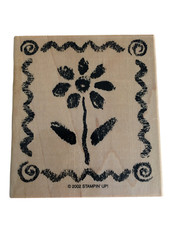 Stampin Up Rubber Stamp Flower in Frame Brushstroke Friendship Card Making Craft