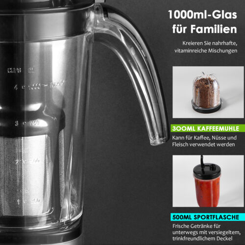 Superlex 5 in 1 Standmixer Smoothie Maker Blender Milchshaker Mixer Ice Crusher - Bild 9 von 12