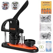 VEVOR Button Maker Machine 2.25In 58mm W/ 100Pc Parts Panda Book Arc Handle