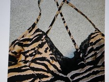 M&S  Day Dreams Duvet Days Chemise nightdress - tiger print with pink size 12