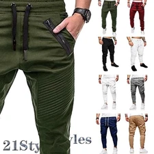 2025 Pantalones Largos De Chándal Casual Para Hombre De Algodón Gimnasio Deporte