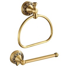 Antique Brass Holder Towel Ring, Brushed Brass Towel Holder Roll Holder, Rust...
