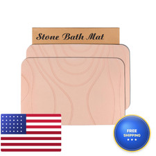 Humiga Stone Bath Mat 2 Pack Diatomaceous Earth Shower Mat Non-Slip Super