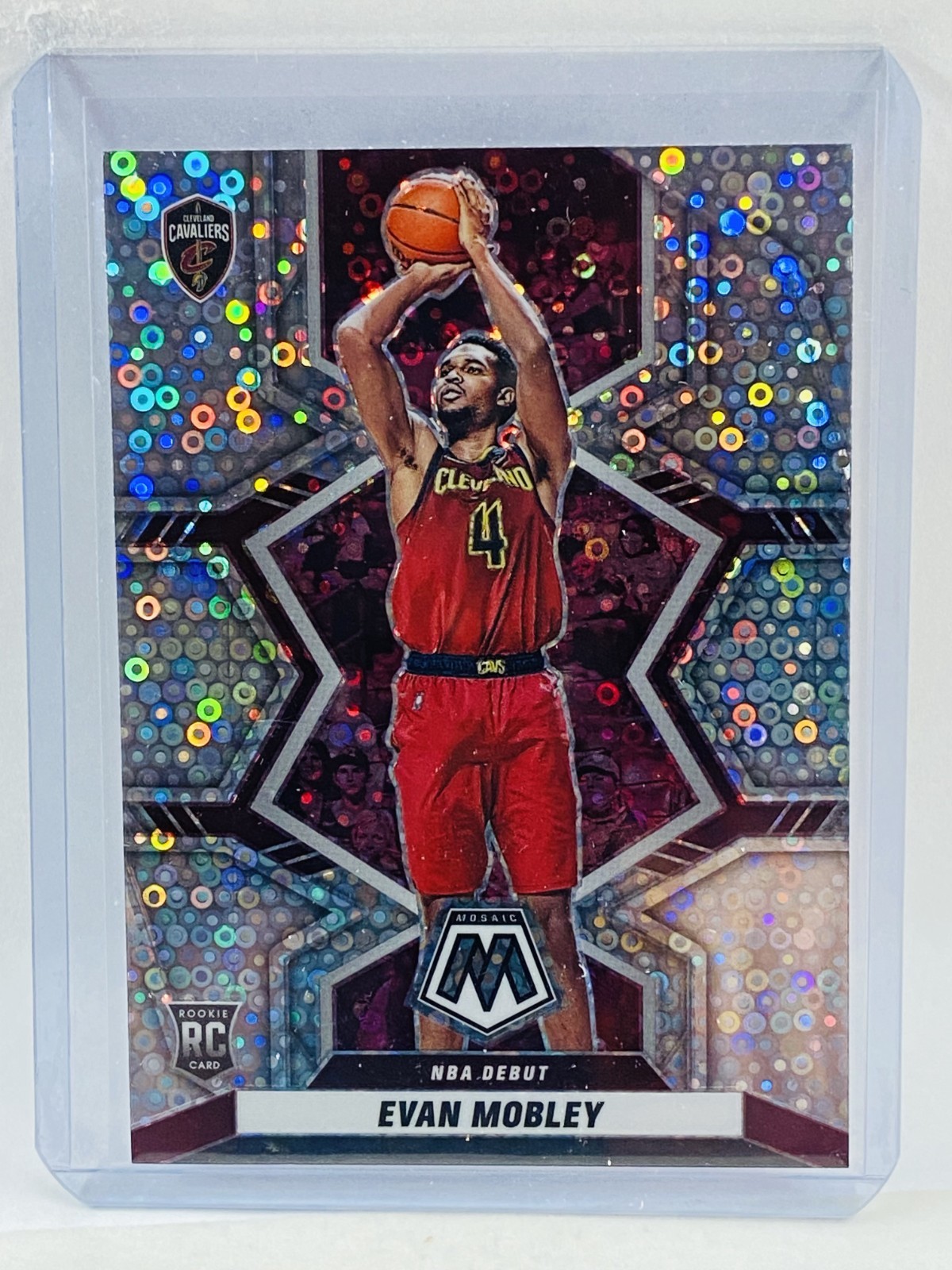 2021-22 Panini Mosaic Evan Mobley RC NBA Debut Silver Disco #263