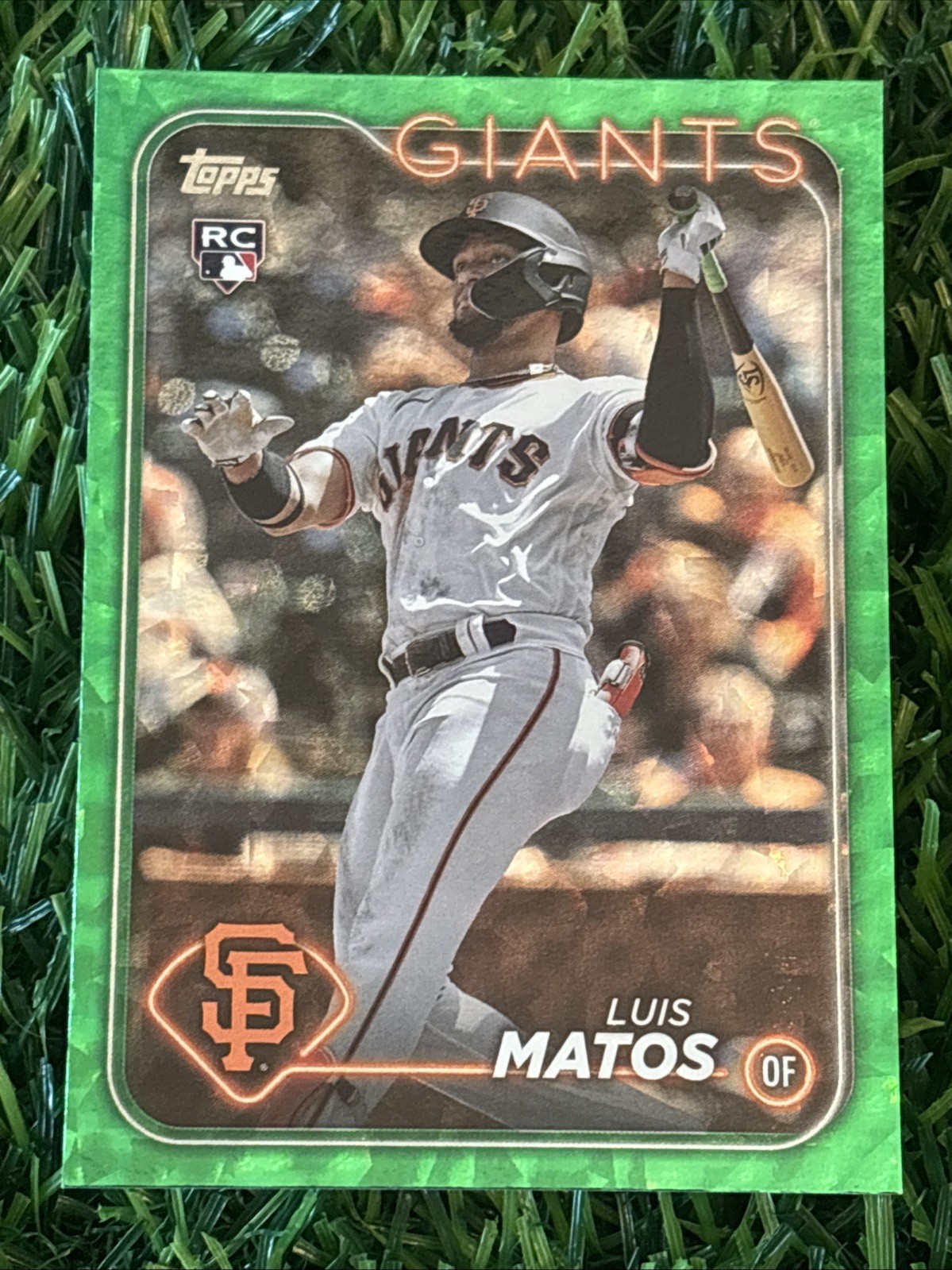 2024 Topps Series 1 Luis Matos #28 Green Crackle Foil /499 Rookie Giants