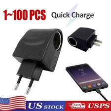 110V-240V AC Plug To 12V DC Car Cigarette Lighter Converter Socket Adapter Lot