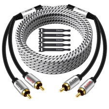 Premium RCA Cable 4 Ft Hi-Fi Sound-16 Awg-Shielded 2 RCA Male to 2 RCA Male St