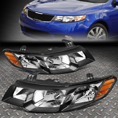 FOR 10-13 FORTE KOUP BLACK HOUSING AMBER CORNER HEADLIGHT REPLACEMENT HEAD LAMP