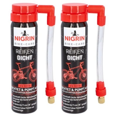 2x Nigrin Fahrrad Reifen-Dicht Pannen-Spray Dichtmittel Flickzeug Reifenpilot