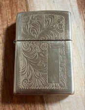 Accendino Zippo in ottone massiccio veneziano 1996 oro testato scintilla di...