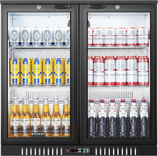 COOLER Back Bar Cooler with 2 Glass Doors,7.4Cu.Ft Commercial Undercounter Bever