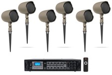  6 JBL GSF3-TN 3" Landscape Ground Stake/Wall 70v Commercial Speakers Amp
