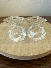 Lot Of 4 Vintage Glass And Polished Crystal Salt Cellars