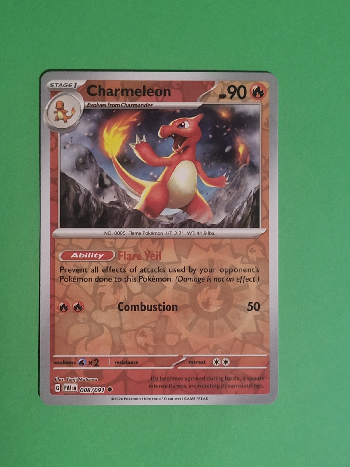 Pokemon TCG Paldean Fates 8/91 Charmeleon REVERSE HOLO