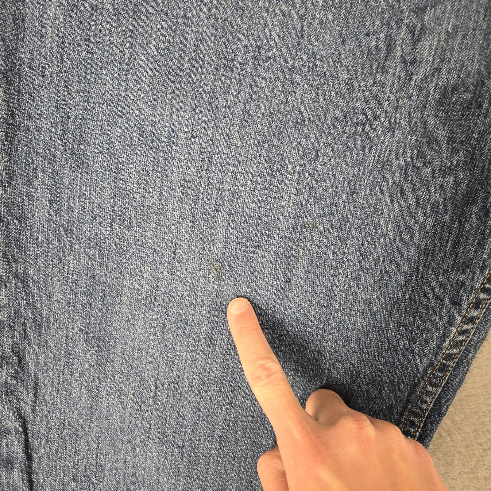 Carhartt Jeans Mens 42x30 Blue Relaxed Fit Straight Cotton Med Wash Denim Work thumbnail 7