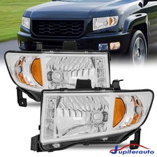 Pair Chrome Housing Headlights Head Lamps For 2006-2014 Honda Ridgeline LH & RH