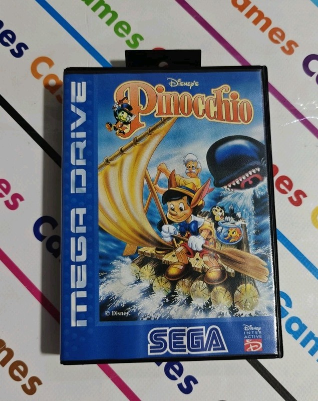 ONLY BOX AND BLOKET PINOCCHIO SEGA MEGA DRIVE ORIGINAL RARE COMPLETE EU