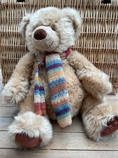 Russ Teddy Bear House of Fraser 2001  43cm Plush knitted scarf