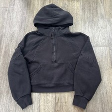 Lululemon Scuba Oversized Half Zip Hoodie Black XS/S Cropped Sweatshirt LW3DM4S