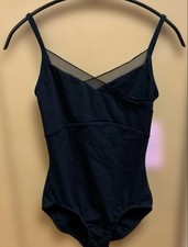 Chacott New Camisole Leotard M Black Mesh Cross Design Dancewear