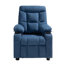 Uimoso Children's Reclining Chair with Cup Holders  Side Pockets Blue 