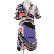 Dress Emilio Pucci Multicolor Cotton Blend Short Sleeve Casual Women s Size 34