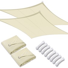 10x13 Fuß 97 % UV Block Rechteck Sonnenschutz Segel Überdachung Außenpool Beige 2 Packungen