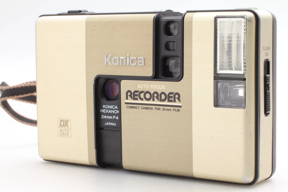 Flash NG 【NEAR MINT】 Konica Recorder Gold Half Frame Point & Shoot From JAPAN - Image 4 of 4